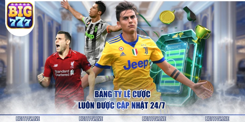 Bảng tỷ lệ cược luôn được cập nhật 24/7 