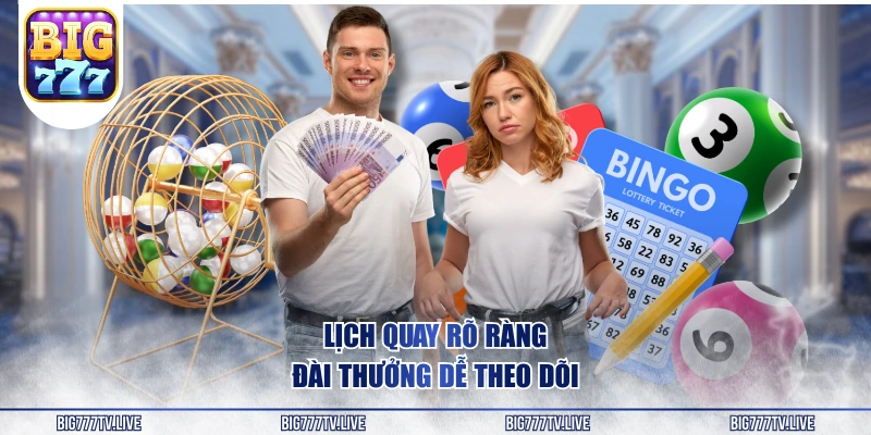 Lịch quay rõ ràng, đài thưởng dễ theo dõi